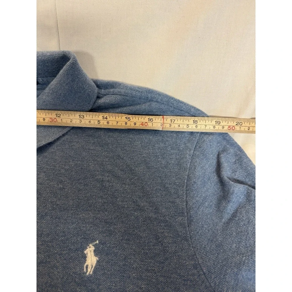 Polo‎ Ralph Lauren Blue Short Sleeve Sz L Polo shirt Tiny Hole As Pictured